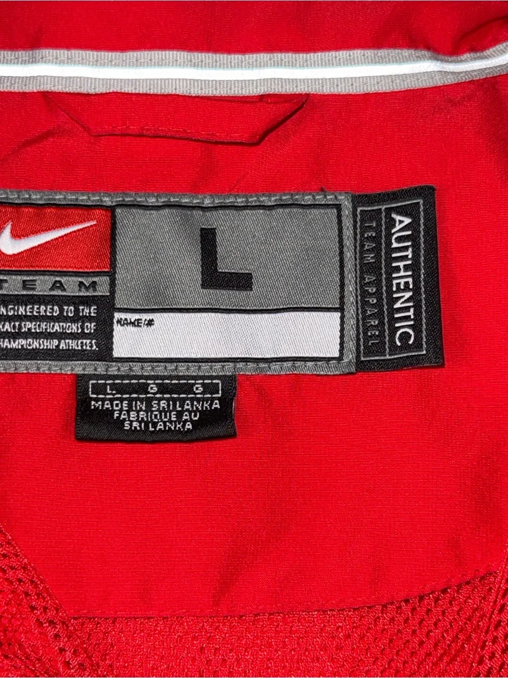 Ohio State Buckeyes Jacket Mens Large Red NCAA Football Nike Windbreaker Zip
